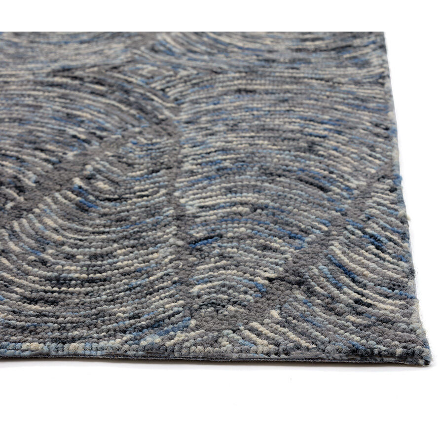 Corfu 96 X 60 inch Blue / Charcoal Indoor Hand-Tufted Rug, Hand-Tufted